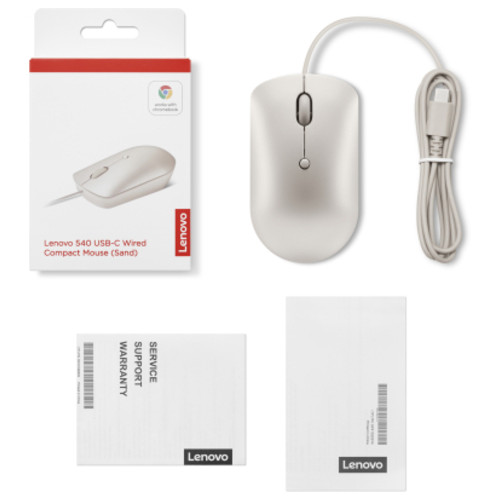 Мишка Lenovo 540 USB-C Wired Sand (GY51D20879) фото №6