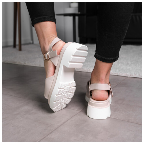 Жіночі сандалі Fashion Bean 3650 36 розмір 23.5 см Бежевий фото №3
