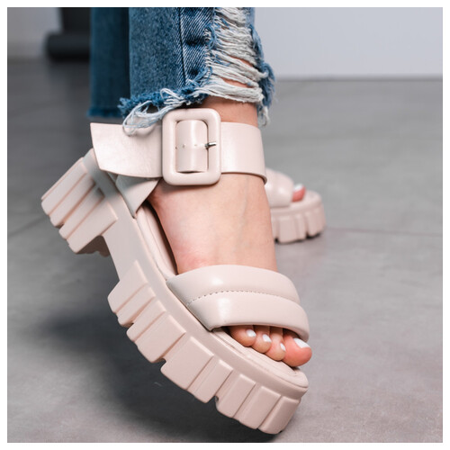 Жіночі сандалі Fashion Sheba 3636 38 розмір 24.5 см Бежевий фото №2