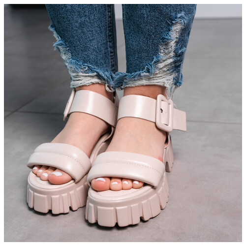 Жіночі сандалі Fashion Sheba 3636 38 розмір 24.5 см Бежевий фото №3