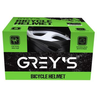 Велосипедний шолом Greys L чорно-білий матовий GR21144 фото №2