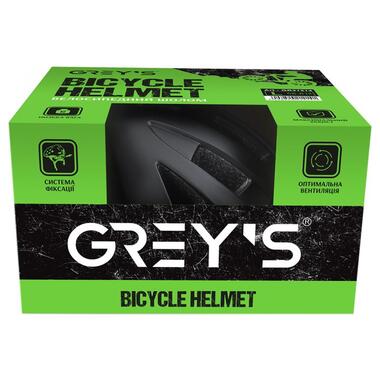 Велосипедний шолом Greys із блимавкою L чорний матовий GR21214 фото №2