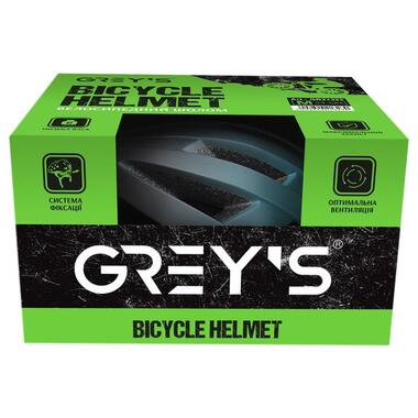 Велосипедний шолом Greys М чорно-бірюзовий матовий GR21323 фото №2
