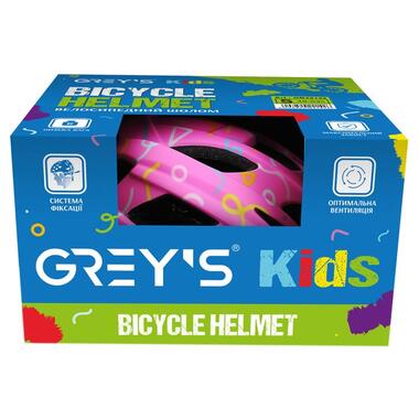 Велосипедний шолом дитячий Greys S рожевий матовий GR22142 фото №2