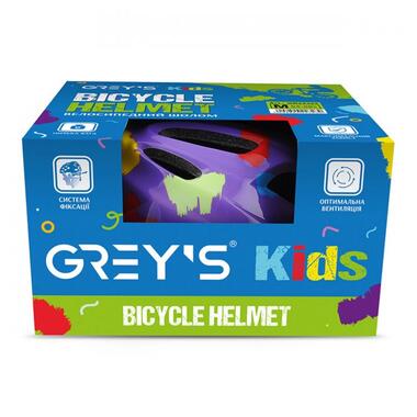 Велосипедний шолом дитячий Greys М фіолетовий матовий GR22323 фото №2