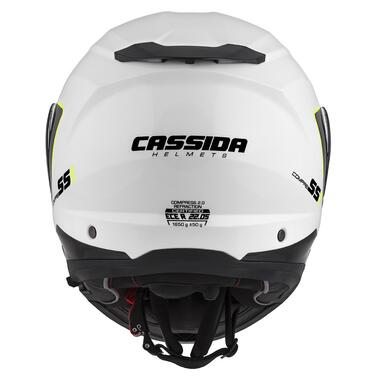 Мотоциклетний шолом  Cassida Compress 2.0 Refraction White/Black/Fluo Yellow P/J (M140-1028-2XL) фото №13