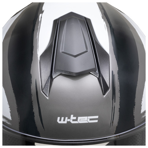 Мотоциклетний шолом W-TEC Integra Graphic - чорно-білий / L (59-60) (21600-L-1) фото №6