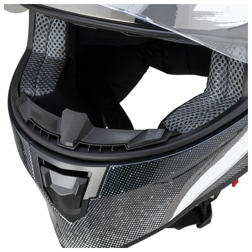 Мотоциклетний шолом W-TEC Integra Graphic - чорно-білий / L (59-60) (21600-L-1) фото №7