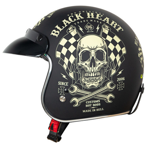 Мотоциклетний шолом W-TEC Kustom Black Heart - розмір XL (61-62)/матовий чорний (17240-XL-4) фото №2