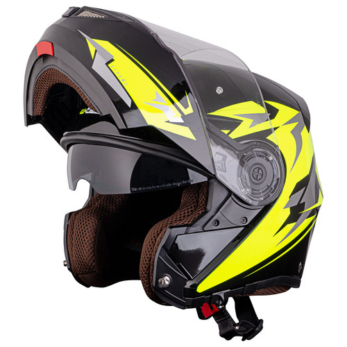 Мотоциклетний шолом W-TEC Vexamo PR Black Graphic, що перекидається, - чорно-жовтий/L (59-60) (20663-L) фото №3