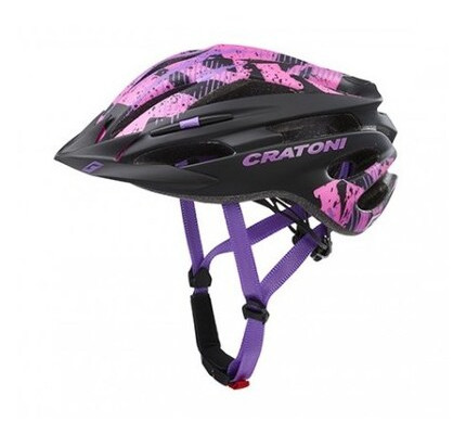Велошолом Cratoni Pacer Junior чорний/рожевий/фіолетовий SM (54-58 см) фото №1