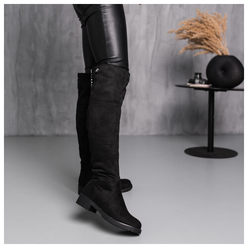 Ботфорти жіночі зимові Fashion Abu 3890 37 розмір 24 см Чорний фото №7