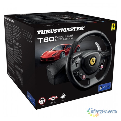 Дротове кермо Thrustmaster T80 Ferrarri 488 GTB Edition PC/PS4 Black (4160672) фото №4
