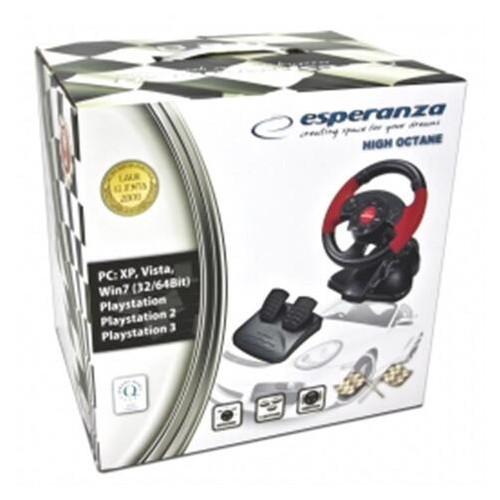 Руль Esperanza Wheel EG103 Black/Red USB фото №4