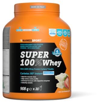 Протеин Namedsport Super 100% Whey 908г белый шоколад - клубника (8054956340064) фото №1