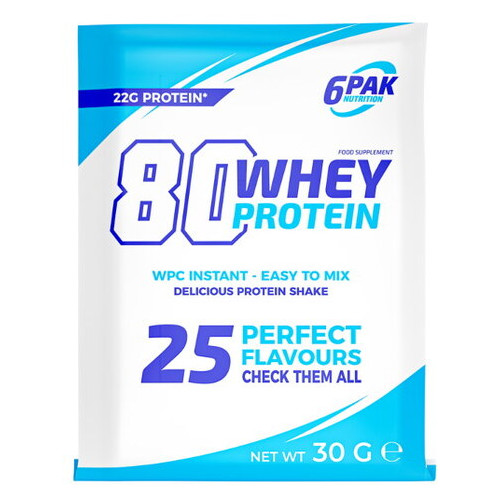 Пробник 6PAK Nutrition 80 Whey Protein 30 грам ванілі фото №1