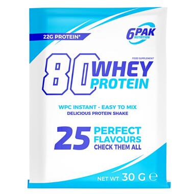 Пробник 6PAK Nutrition 80 Whey Protein 30 грам полуниця фото №1
