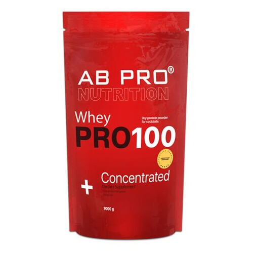 Сироватковий протеїн AB Pro 100 Whey Concentrated 1 кг банан фото №1