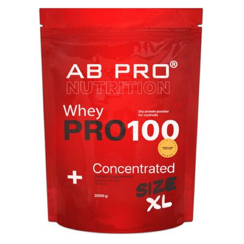 Сироватковий протеїн AB Pro 100 Whey Concentrated 2 кг карамель-арахіс фото №1