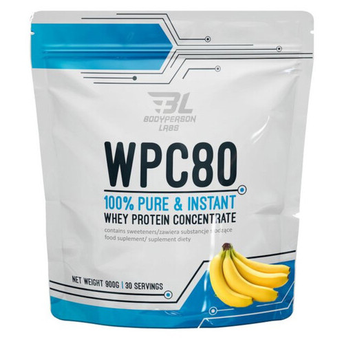 Протеїн BodyPerson Labs WPC80 - 900 г банана фото №1