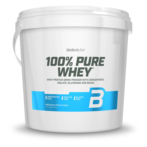 Сироватковий протеїн BioTech USA Nutrition 100 Pure Whey 4 кг полуниці фото №1