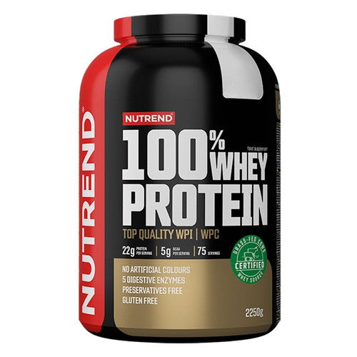 Сироватковий протеїн Nutrend 100 Whey Protein 2.25 кг банан-полуниця фото №1