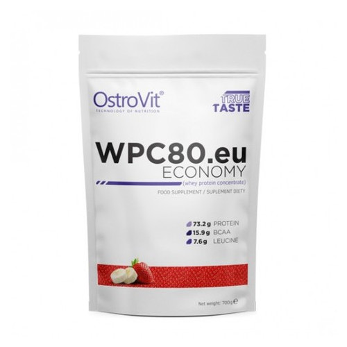 Протеїн OstroVit ECONOMY WPC80.eu 700 грам полуниця-банан фото №1