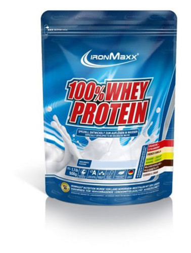 Протеїн IronMaxx 100% Whey Protein 500 г Білий шоколад із полуницею фото №1
