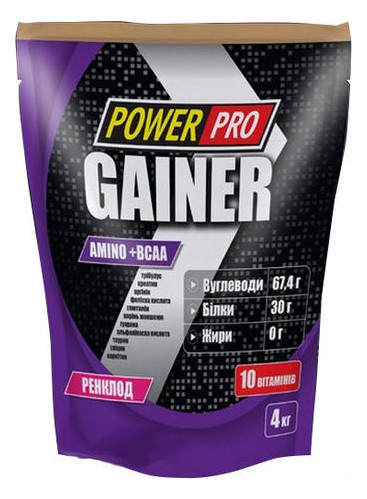 Гейнер Power Pro Gainer 4 кг Ренклод фото №1