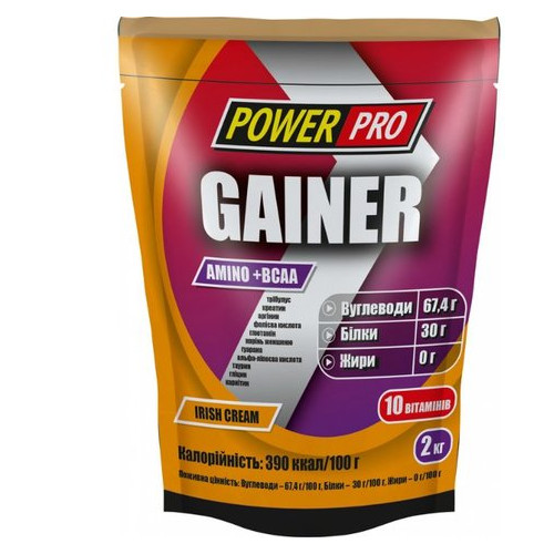 Гейнер Power Pro Gainer 2 кг ірландський крем фото №1