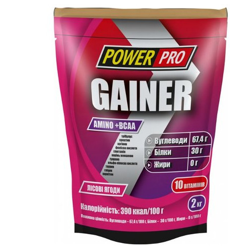 Гейнер Power Pro Gainer 2 кг лісова ягода фото №1