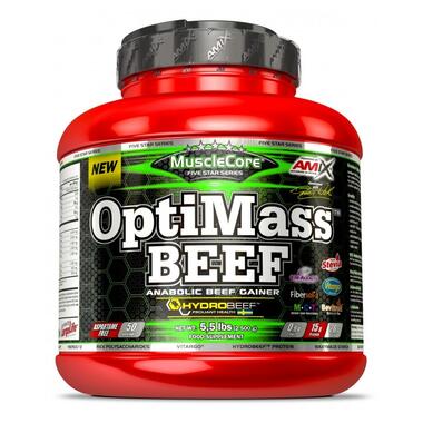 Гейнер Amix Nutrition MuscleCore OptiMass Beef Gainer 2.5 кг лісові ягоди фото №1