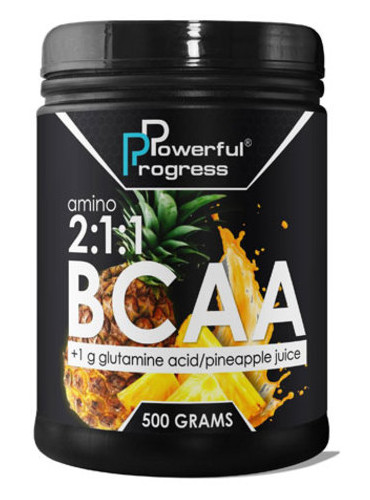 Амінокислота Powerful Progress Amino BCAA 2:1:1 500 г Полуниця фото №1