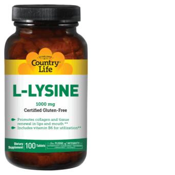Амінокислота Country Life L-Lysine 1000мг 100 таб фото №1