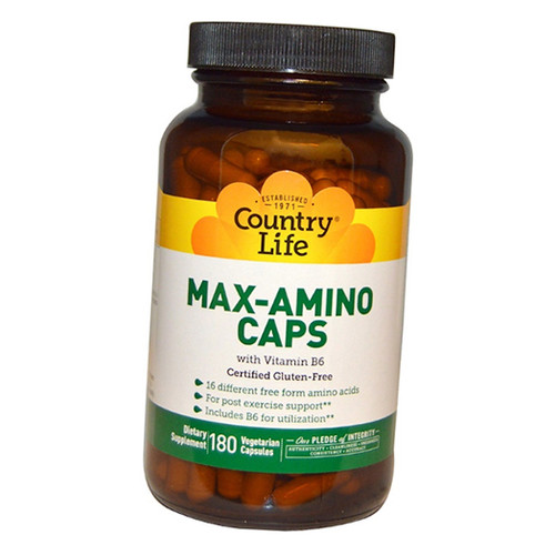 Амінокислота Country Life Max-Amino with Vitamin B-6 180 вегкапсул (27124009) фото №1