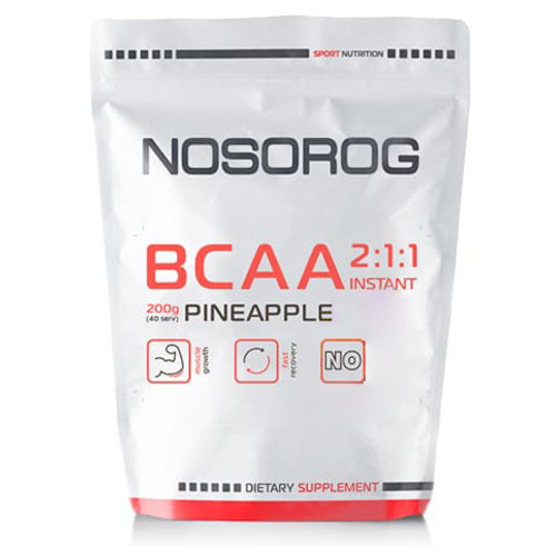 Амінокислота Nosorog BCAA 2:1:1 200 гр ананас фото №1