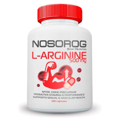 Аргінін Nosorog L-Arginine 500 mg 120 капсул фото №1