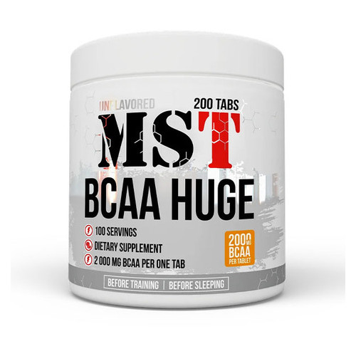 Амінокислоти MST Nutrition BCAA HUGE 200 таблеток (CN3489) фото №1