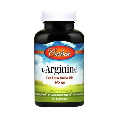 Добавка Амінокислота вільної форми L-аргініну Carlson Labs 675 мг 90 капс. фото №1