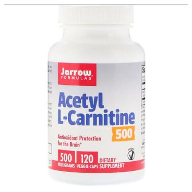 Амінокислота Jarrow Formulas Ацетил L-Карнітин, Acetyl L-Carnitine, 500 мг, 120 капсул (JRW-15062) фото №1