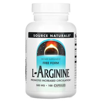 Амінокислоти Source Naturals L-Arginine 500 mg 100 капсул  фото №1