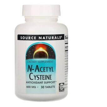 Амінокислоти Source Naturals N-Аcetyl Cysteine 600 mg 30 таблеток  фото №1