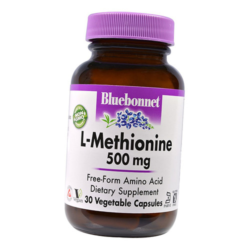 Амінокислота Bluebonnet Nutrition L-Methionine 500 30 вегкапсул (27393005) фото №2