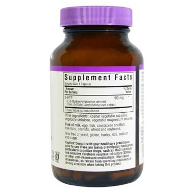 Амінокислота Bluebonnet Nutrition 5-HTP (гідроксітріптофан), 100 мг, 60 капсул (BLB0051) фото №2