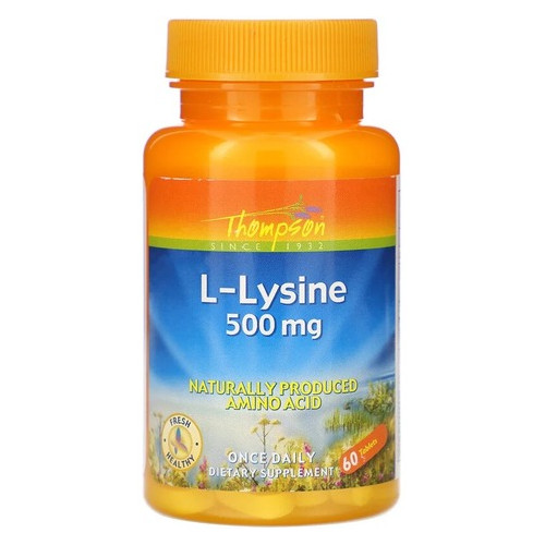 Амінокислоти Thompson L-Lysine 500 mg 60 таблеток фото №1