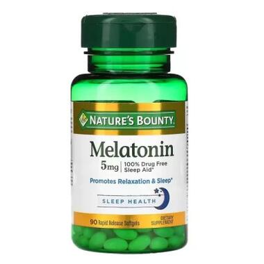 Амінокислота Nature's Bounty Мелатонін швидкого вивільнення, 5 мг, Melatonin, 90 гелевих (NRT15745) фото №1