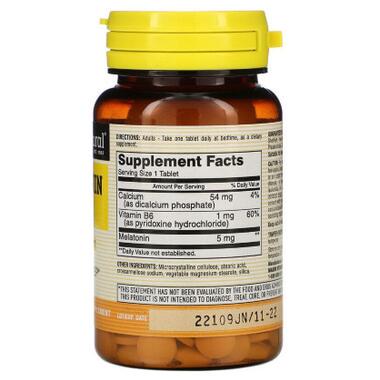 Амінокислота Mason Natural Мелатонін 5 мг, Melatonin, 60 таблеток (MAV-11145) фото №2