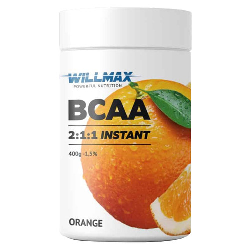 Амінокислоти Willmax BCAA 2:1:1 400 г апельсин фото №1