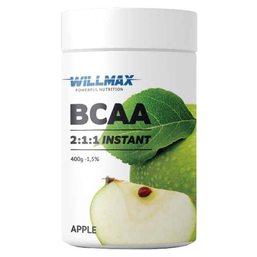 Амінокислоти Willmax BCAA 2:1:1 400 г яблуко фото №1