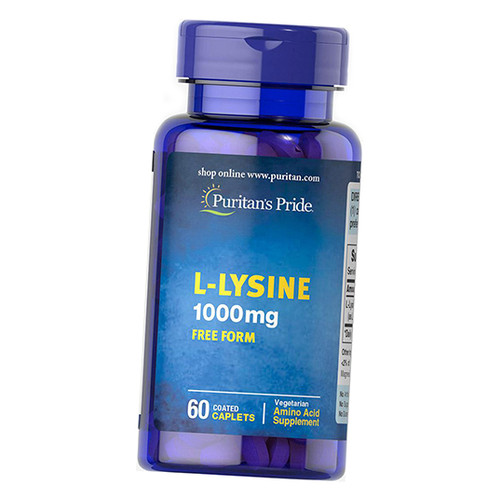 Амінокислота Puritans Pride L-Lysine 1000 mg 60caps фото №1